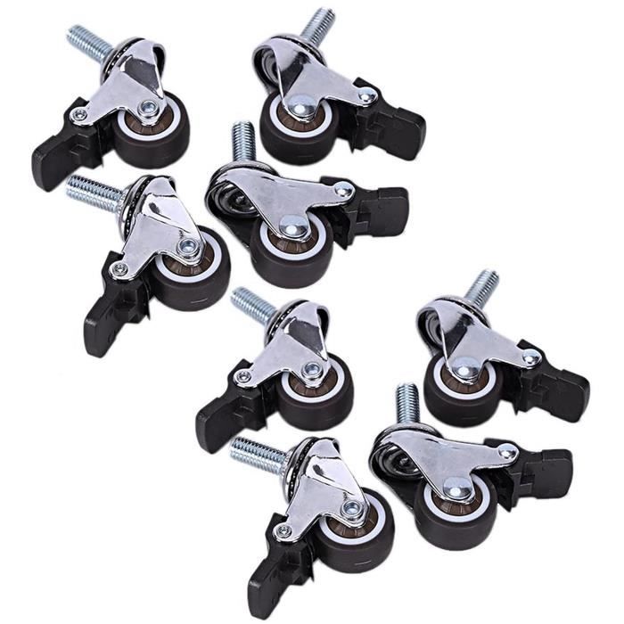 Lot De 12 Petites Roulettes De 25 Mm Pour Meubles En Plastique Blanc