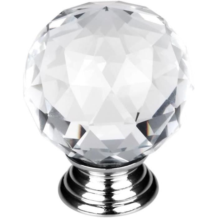 Bouton De Porte En Verre Cristal Orger – Forme Diamant, Finition Rosace Bronze – Passage, Pour Porte Intérieure 35-45mm