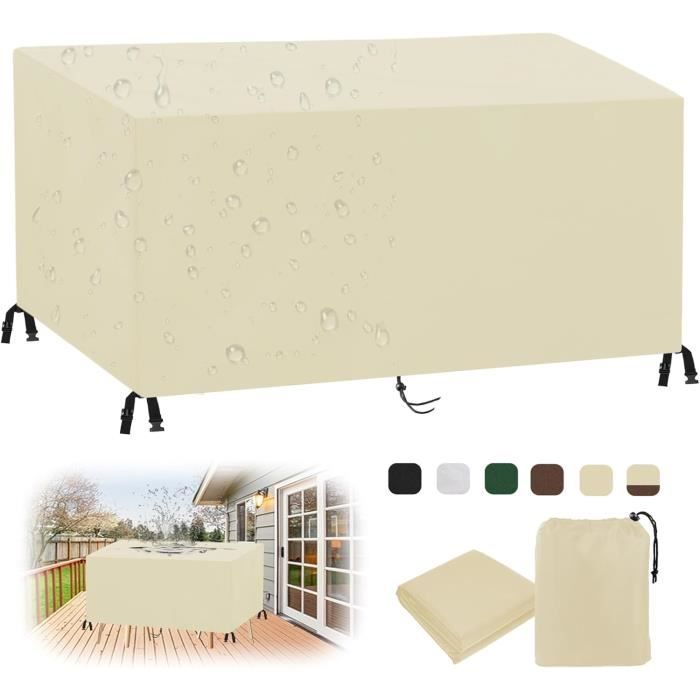 Housse De Protection Pour Salon De Jardin - Taille 135x90x75 Cm - Tissu Oxford 420D Imperméable, Anti-UV - Avec Cordon De Serrage Et Boucles