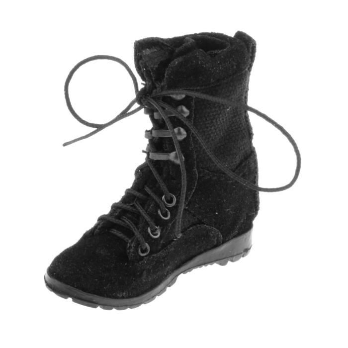 Mini Bottes De Combat Noires échelle 1/6 Pour Figurines Soldat 12 Pouces