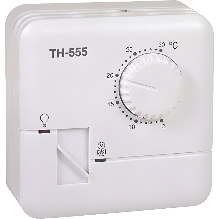 Thermostat électronique 3 fils - VOLTMAN - TH555 - Electrique - Simple à installer - Blanc