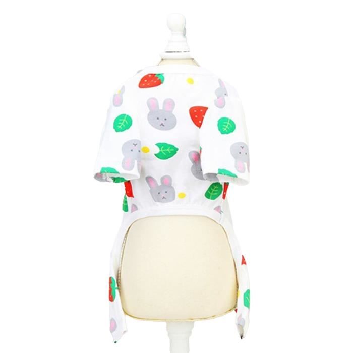 Comparer les prix de Pyjama pour Chien - Vvikizy - Léger et Respirant - Motif Fraise Lapin - Petit Chien - 4 Pattes