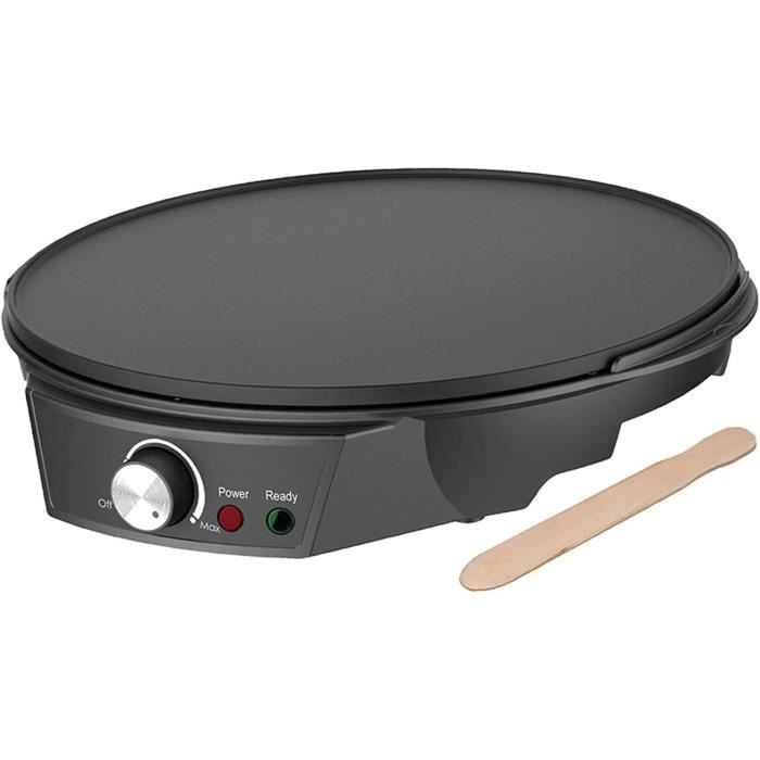 Crêpière électrique 30 Cm Antiadhésive - 1000W, Chauffage Rapide, Réglable, Pour Crêpes, œufs, Steaks