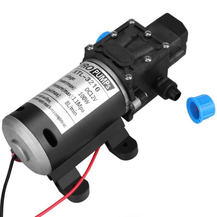 MIni 100W 12V 1600PSI Pompe à eau à haute pression PR laver voiture auto-amorçante 8L/min - XY FR