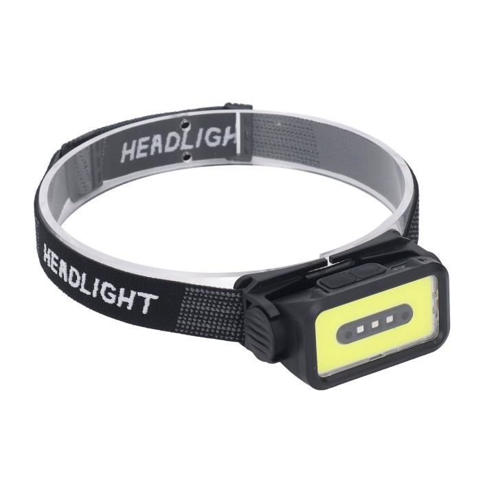 Lampe Frontale COB LED Rechargeable USB – Étanche – Portée 150 Pieds – Noire – Neuf