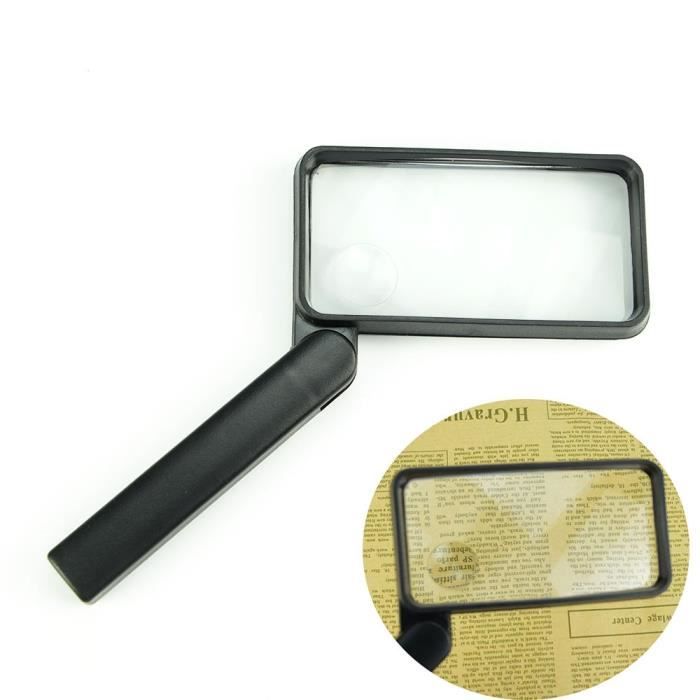 Loupe De Lecture Lumineuse Rectangulaire - Grand Format - Grossissement X3 - Piles Incluses