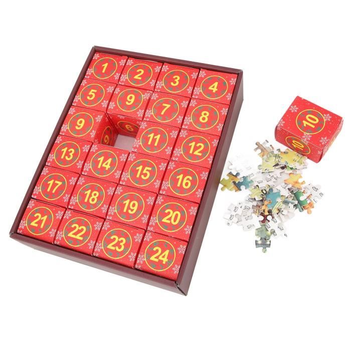 Calendrier De L'Avent Puzzle 2024 - 1008 Pièces En 24 Boîtes - Compte à Rebours Noël Pour Enfants Et Adultes - 12