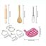 Rose Pack Chef Set pour Les Enfants pour Les Petites Filles De Cuisine Jeu De Rôle Cuisinier Costume avec Tablier Toque Ustensiles De Cuisine Mitt 11pcs 