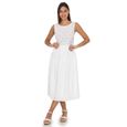 Robe mi-longue blanche en broderie anglaise-1