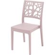Chaise de jardin TETI ARETA - Rose pastel - Plastique résine - 52 x 46 x H 86 cm-1