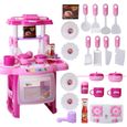 TD® Kit cuisine jouet vaisselle filles rose, dinnette pour enfant avec musique, légère fille cuisine vaisselle enfant jouet éducatif-1