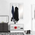 Porte-Manteau - WOHNLING - Blanc - 80 x 180 x 27 cm - avec miroir-1