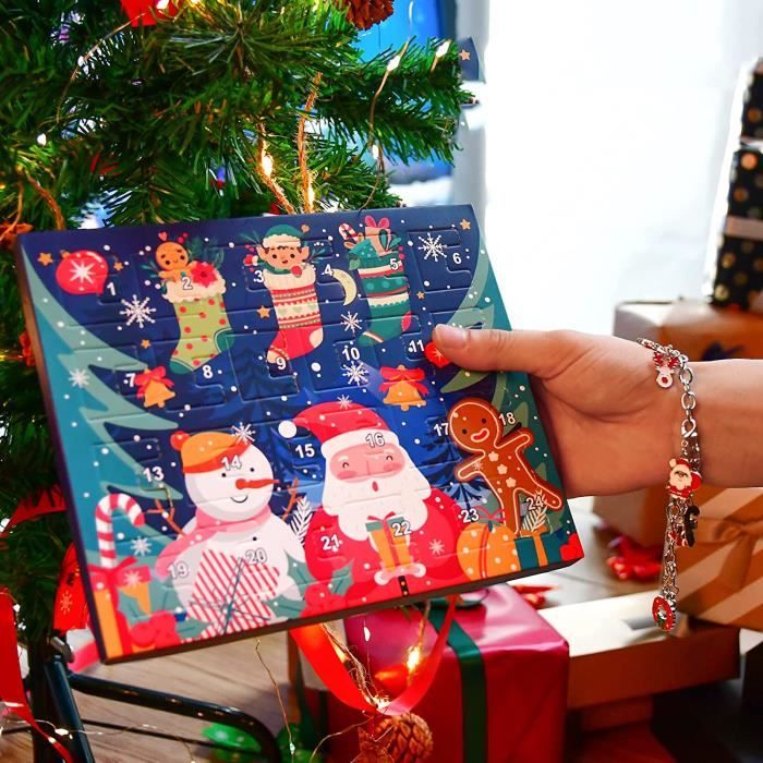 Ensemble de sac de calendrier de l'avent de Noël, sac cadeau exquis, compte  à rebours