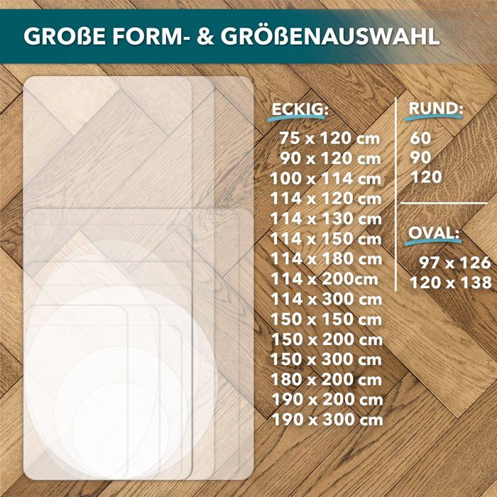 Tapis De Bureau Transparent Casa Pura - Protection Sol Pour Chaises à Roulettes - 75x120 Cm - Vinyle Recyclé