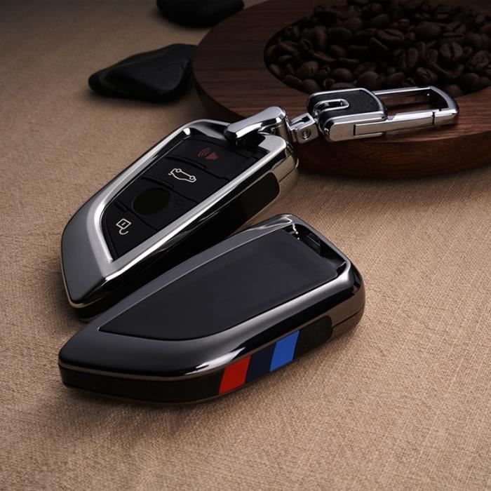 Porte clé télécommande en placage, compatible avec bmw série 1-2, porte  clés, etui clés, pour BMW X1, Black-2