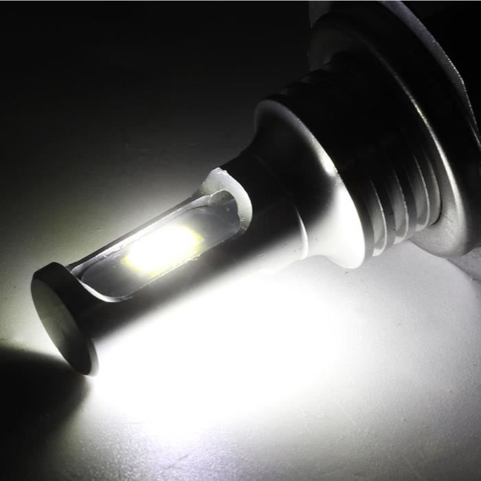 Drfeify Ampoule LED antibrouillard 2Pcs 80W 6000K H7 LED Feux de Brouillard  de Voiture Lampe Blanc Universel 12-24V