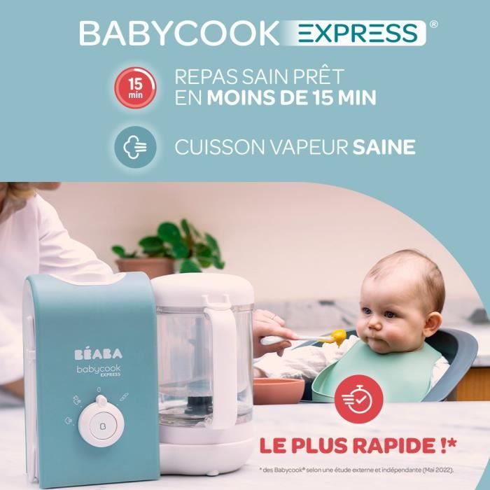 BEABA, Babycook express, robot bébé, 4 en 1 mixeur-cuiseur, gris velours -  Cdiscount Puériculture & Eveil bébé