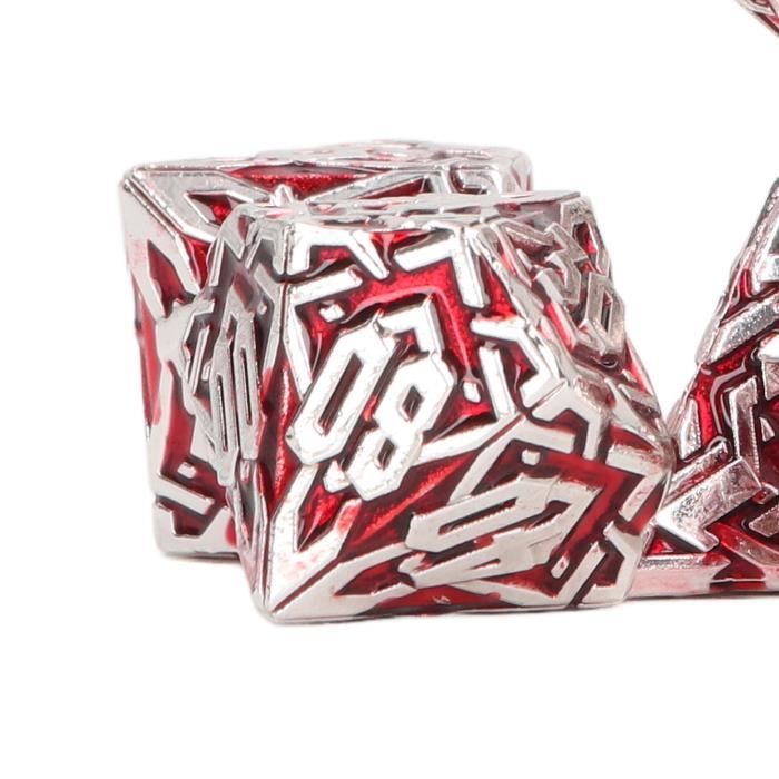 Dé à jouer en bois rouge avec coeurs dorés pour jeux de société, mariage