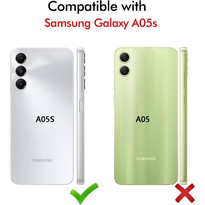 Coque Silicone + 2 Verres Trempés Pour Samsung Galaxy A05S - Transparente, Anti-chocs, Magnétique