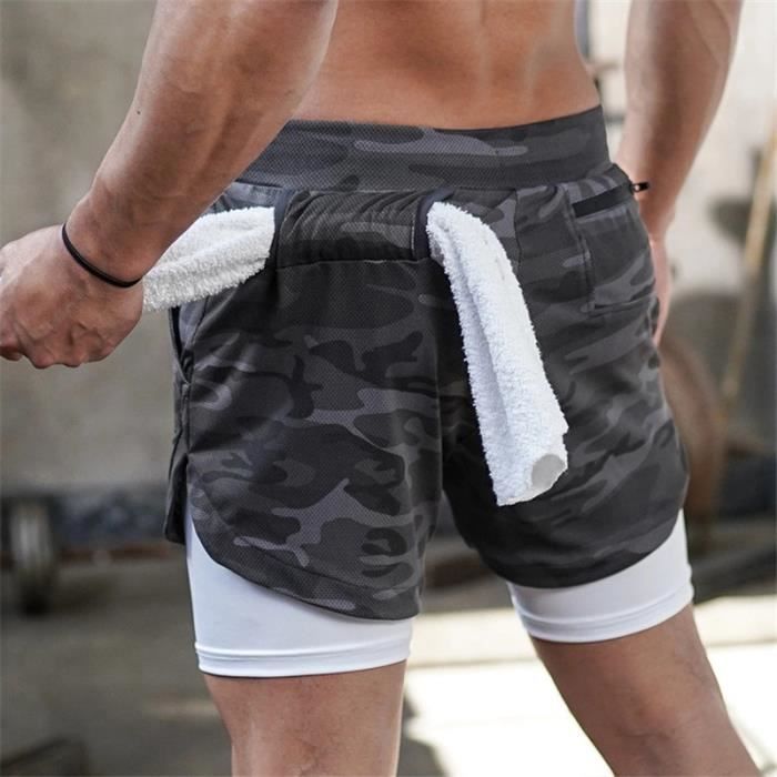 Short sport double homme best sale