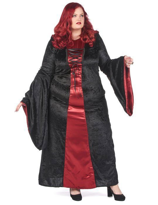 DEGUISEMENT PANOPLIE DE DEGUISEMENT Deguisement grande taille gothique a capuche rouge et noir femme Cdiscount Jeux Jouets