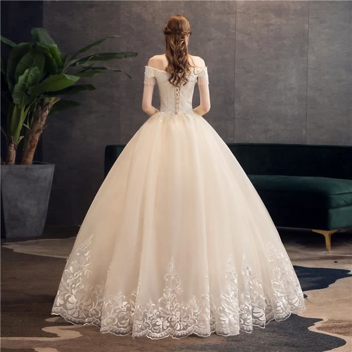 Robe de mariee principale 2021 nouveau haut taille maternite super fee luxe Mori lumiere champagne couleur mariee robe de mar Blanc Cdiscount Pret a Porter