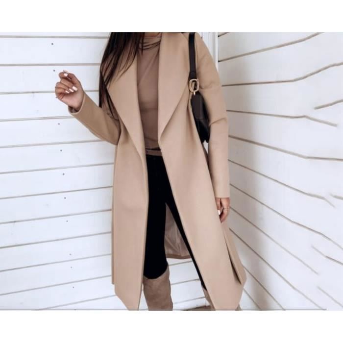Veste longue femme automne blazer beige gilet uni fille d hiver