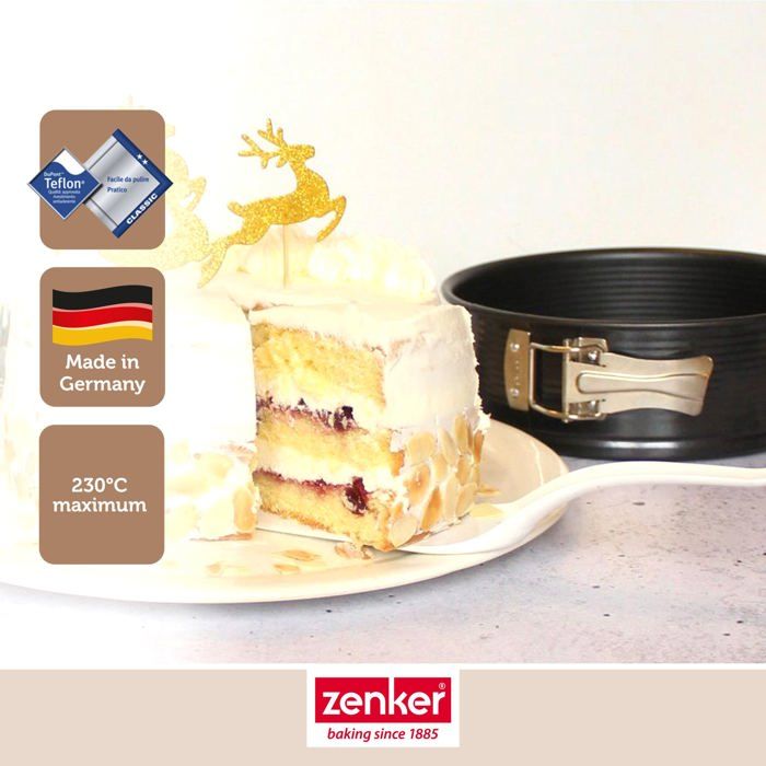 Moule à Charnière Zenker Deluxe Fond Plat Émail Noir 27 Cm