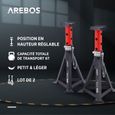 AREBOS 3T Cric hydraulique | 2X Supports | 3 tonnes de capacité de Charge | 3 Supports | Cric de manœuvre  | Cric Jack-2