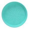 Pots de Jardin Rond avec plat circulaire (19 Cm, Lot de 4) Turquoise-2