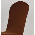 1 PCS brun élasticité Housse Chaise Spandex Polyester Lycra Fini Tabouret Fauteuil Extensible housses de chaise dos droit extensible-2