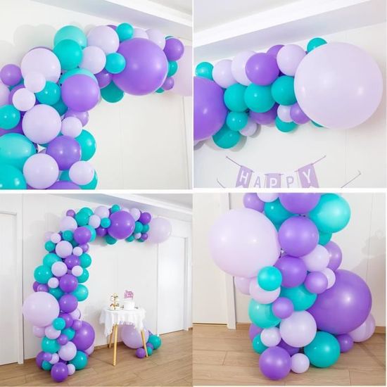 Ballons violet 10 anniversaire fille, 10 ans Arche Ballon violet