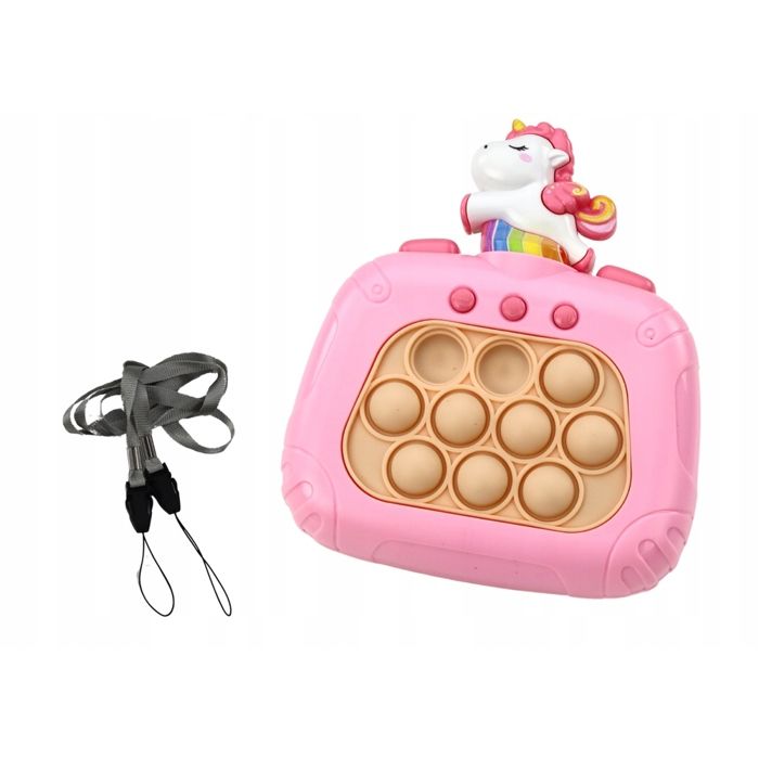 Jeu Pousse Rapide Licorne - Console Portable Avec Lanière - 4 Modes De Bulles - Jouet Fidget Pour Enfants - Cadeau