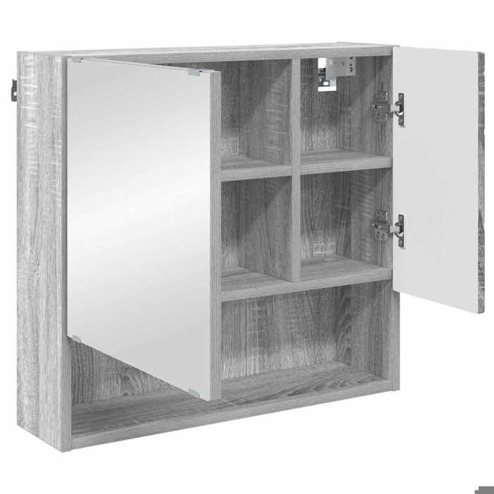 Meuble Miroir Salle De Bain LED - Armoire Murale Anti-Buée Avec Rangement Étanche