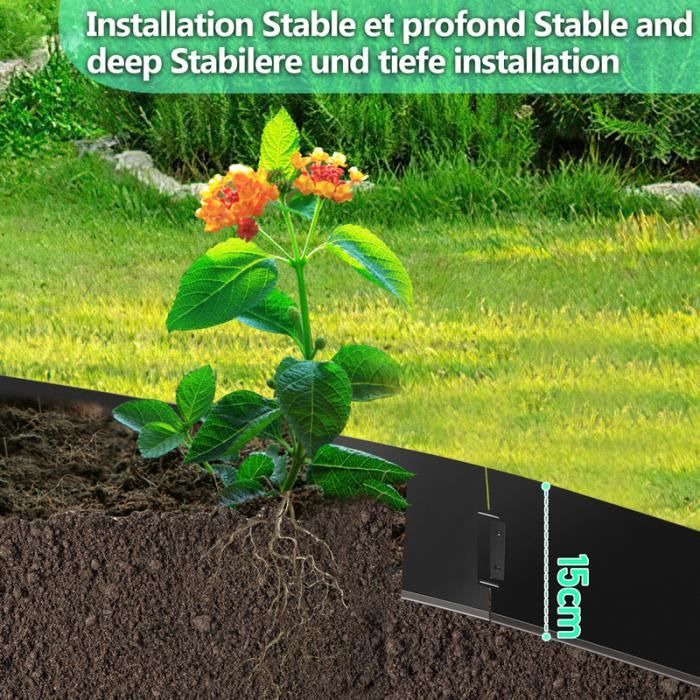 Bordure De Jardin Galvanisée UNIGARDIA 12m - Hauteur 15cm, Métal Ondulé, Anti-Rouille