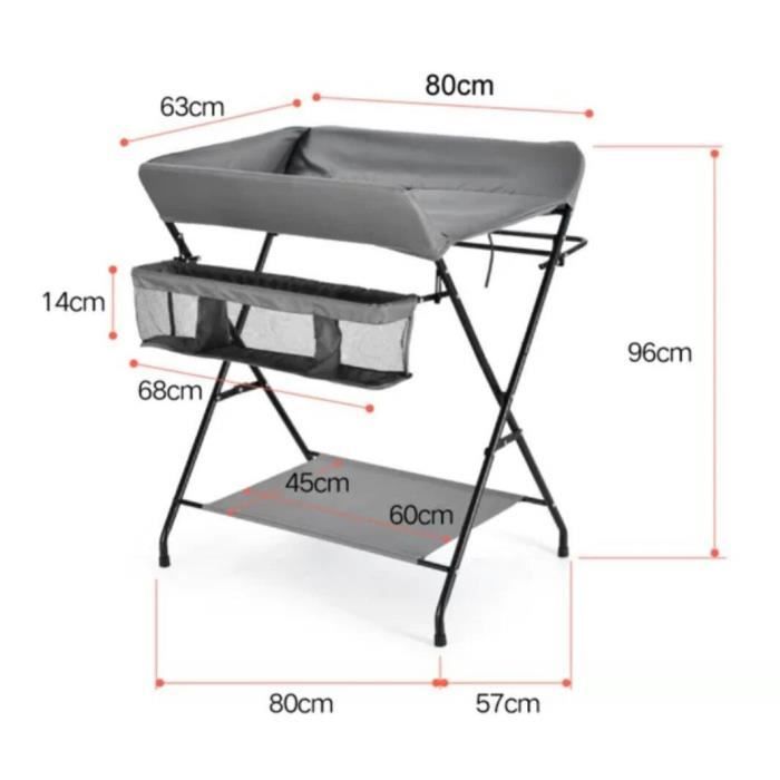 Table à langer portable BEKA, table à langer pliable pour bébé, poste à  l'arrêt pour bébé avec tampon de table à l'eau, station de couches