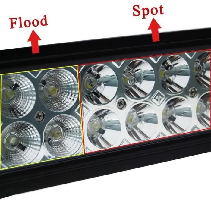 Phare De Travail LED 240W 12-60V 4'' Carré Anti-Interférences - Lampe Etanche IP68 Pour Voiture, Camion, Offroad