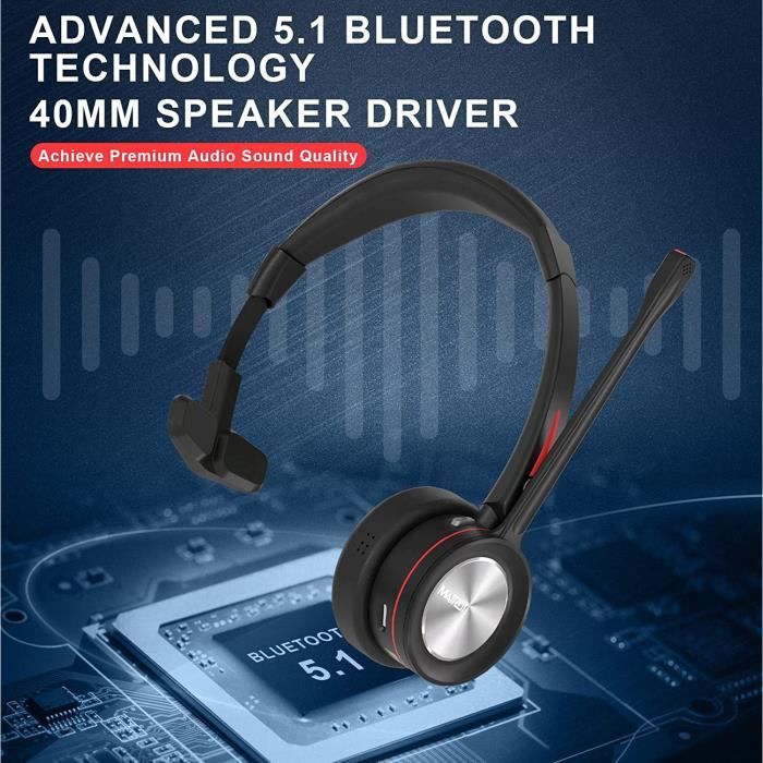 BlueFire Casque Bluetooth avec Micro,Casque sans Fil de Bureau, sur Les  Écouteurs de Tête, Truck Driver Bluetooth Téléphone Casque pour Call  Center,Skype,VoIP,Soutient la Musique : : Jeux vidéo