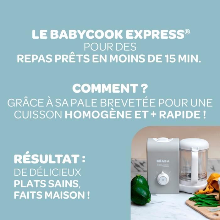 Béaba - Babycook Duo – Machine 4 en 1 : Robot aliments, Mixeur et  Cuisinière – Cuisson à vapeur douce – Nourriture pour bébé maison en 15  minutes – XXL : 2