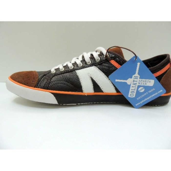 Chaussure Baskets Basse Cuir Goliath brown Homme Pointure 42