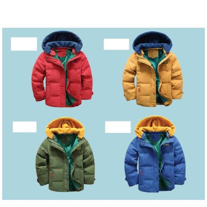 Doudoune Garçon Bébé 1-6 Ans - Manteau Chaud à Capuche, Nylon Et Polyester, Pour Hiver Et Activités Extérieures
