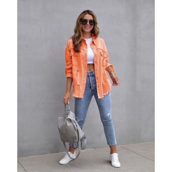 Veste en jean best sale orange
