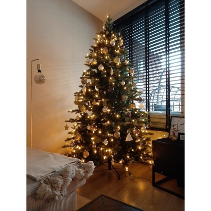 Triumph Tree arbre de Noël artificiel avec LED Delux Sherwood Taille en CM:  215 x 135 Vert 288 LUMILES avec LED blanc chaud - Cdiscount Maison