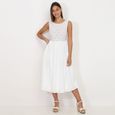 Robe mi-longue blanche en broderie anglaise-3