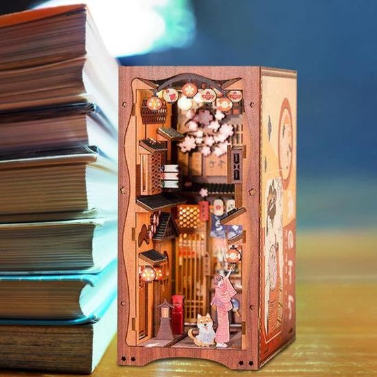 Serre-Livres en Bois - Puzzle 3D - Book Nook Insert d'étagère à Livres DIY  avec Meubles et Accessoires, Jouets éducatifs et Cadeau - Cdiscount Maison