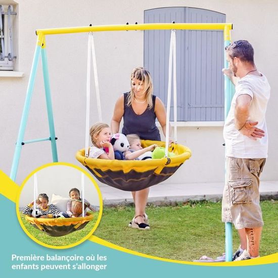 Balancoire Enfant Portique Balancoire Nid D Oiseau 2 Enfants A La Fois Poids Max 90 Kgs Ideal Petits Jardins Cdiscount Jeux Jouets