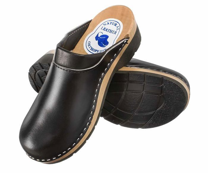 ESTRO Sabots Femme Et Homme En Cuir - Sabots Orthopédiques Hôpital CDL07 Avec Semelle Bois Antidérapante