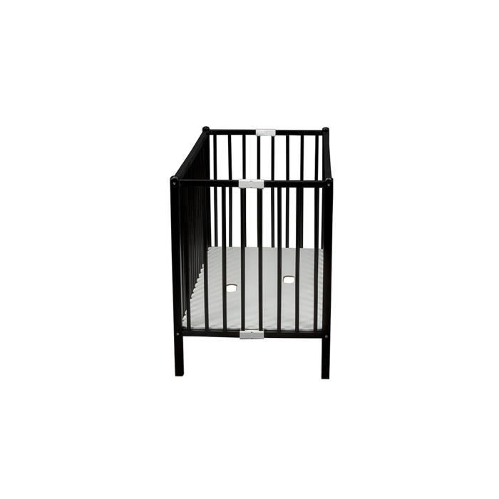COMBELLE Lit extra-pliant Roméo - 60x120 cm - Laqué noir - Cdiscount  Puériculture & Eveil bébé