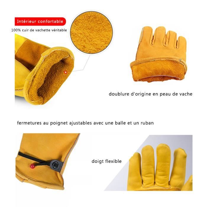 Gants En Cuir Noirs GS.Club Pour Homme, Taille XL - Neufs Avec étiquettes (valeur 45€)