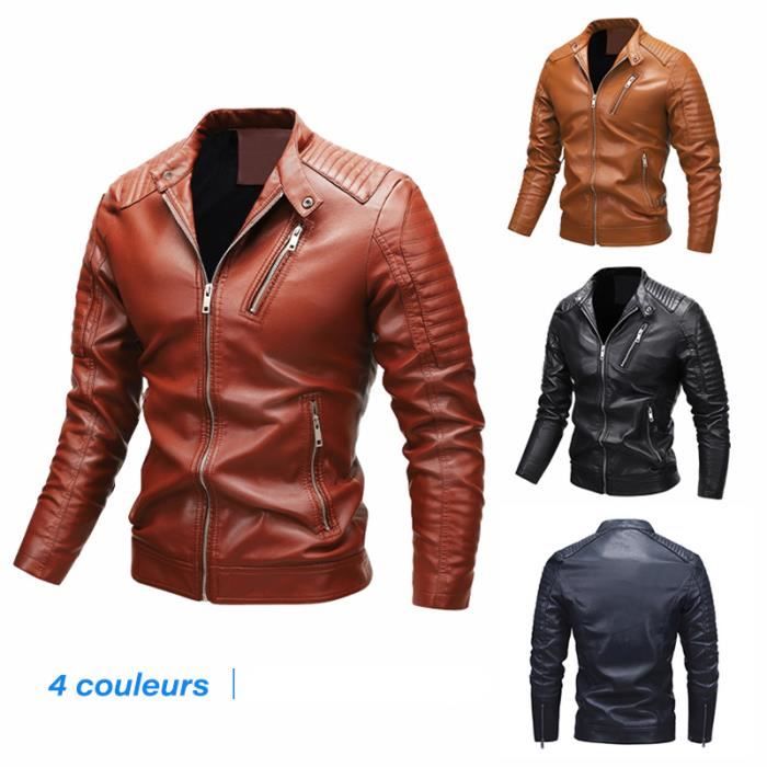 OEIN Veste Homme Veste en cuir Homme Chaud Epais Veste Cuir Moto Homme Regular Fit Automne Hiver Veste Cuir Courses Homme NZs30231 Noir Cdiscount Pret a Porter